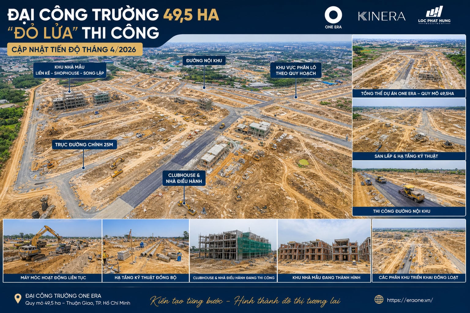 Đại công trường 49,5 ha đang “đỏ lửa” thi công